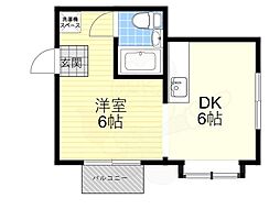 レナジア摂津 1DKの間取図画像