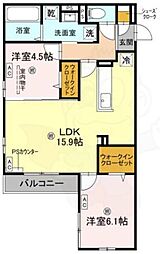 クラシスト甲子園一番町II 2LDKの間取図画像