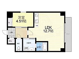 プレジオ西宮北口 1LDKの間取図画像