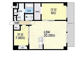 プレジオ西宮北口 2LDKの間取図画像