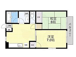 ウジュンエン 2DKの間取図画像