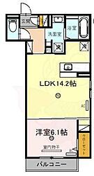 アルカンシエル 1LDKの間取図画像