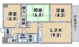 メゾン共栄 3LDKの間取図画像