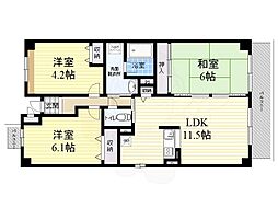 ソアール門戸荘 3LDKの間取図画像