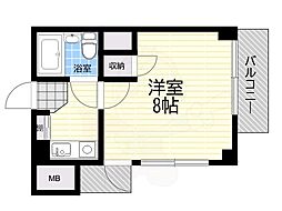 オーキッド夙川 1Kの間取図画像