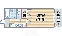 カサフィオーレ 1Kの間取図画像