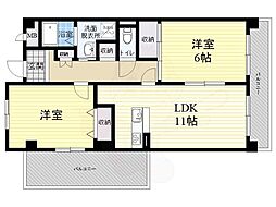 リーヴェンス甲子園口 2LDKの間取図画像