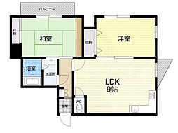 ノーブル甲東園 2LDKの間取図画像