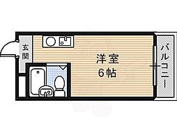 プリマベーラ堺東 4階ワンルームの間取り