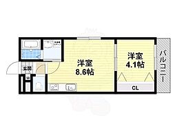 南海高野線 浅香山駅 徒歩7分の賃貸アパート 3階1LDKの間取り