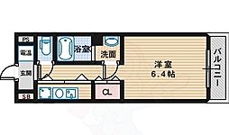JR阪和線 浅香駅 徒歩6分の賃貸マンション 1階ワンルームの間取り