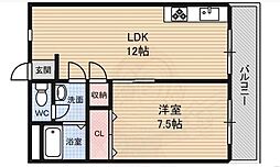 シティーロイヤル 1LDKの間取図画像