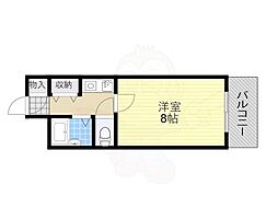 フォンティーヌ堺 1Kの間取図画像