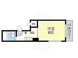 ロイヤル北三国 ワンルームの間取図画像
