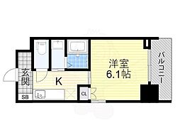 MAXIV大阪堺 1Kの間取図画像
