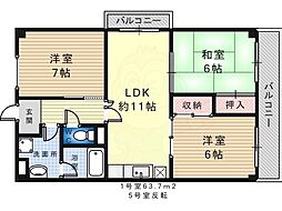 セラヴィ津久野 3LDKの間取図画像
