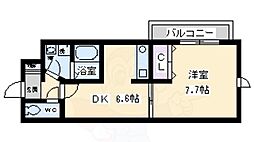 メゾンドオーブ 1DKの間取図画像