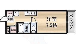 ハーベストコート ワンルームの間取図画像