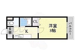 コレクション鳳東町 1Kの間取図画像