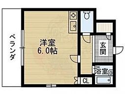 シャルマンフジ堺市弐番館 1Kの間取図画像