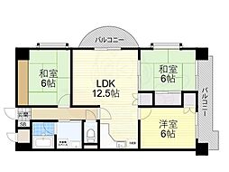 レグルス堺東 3LDKの間取図画像