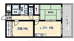 シャルム香ケ丘 2LDKの間取図画像