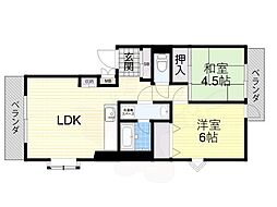 グランディール 2LDKの間取図画像