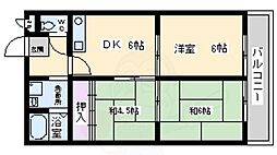 リバティ初芝 3DKの間取図画像