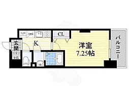 LUXEなかもず 1Kの間取図画像