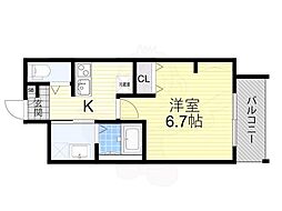 堺市堺区寺地町東3丁マンション 1Kの間取図画像