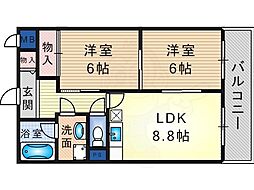 グリーンアベニュー 2LDKの間取図画像