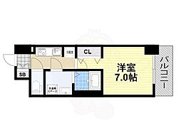 南海線 石津川駅 徒歩8分の賃貸マンション 10階1Kの間取り