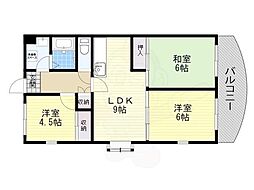 パラディアンフレール 1階3LDKの間取り