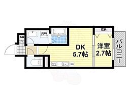 JR阪和線 堺市駅 徒歩4分の賃貸マンション 1階1DKの間取り