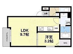 南海線 七道駅 徒歩7分の賃貸アパート 3階1LDKの間取り