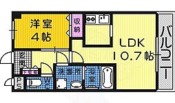 JR阪和線 三国ケ丘駅 徒歩7分の賃貸マンション 1階1LDKの間取り