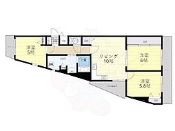 パークヒルズおおいずみ 4階3LDKの間取り