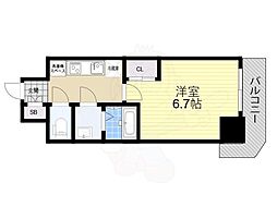 南海線 湊駅 徒歩2分の賃貸マンション 10階1Kの間取り