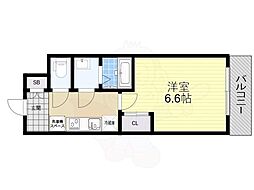 南海線 湊駅 徒歩2分の賃貸マンション 14階1Kの間取り