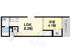 南海線 七道駅 徒歩10分の賃貸アパート 3階1LDKの間取り