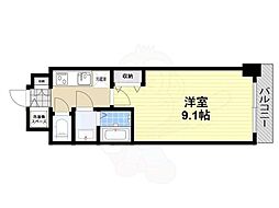 南海線 堺駅 徒歩10分の賃貸マンション 11階1Kの間取り