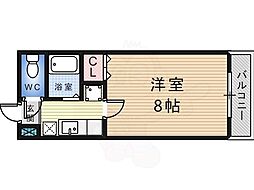 白鷺TKハイツ2号館 1Kの間取図画像