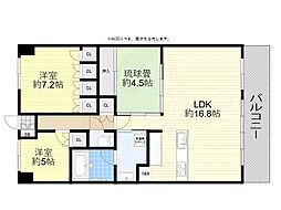 南海線 堺駅 徒歩5分の賃貸マンション 8階3LDKの間取り