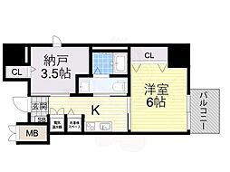 ディアコート宿屋町 1SKの間取図画像