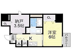 ディアコート宿屋町 1SKの間取図画像