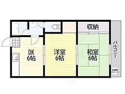 昭和ビル 2DKの間取図画像