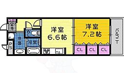 KAISEI堺 1DKの間取図画像