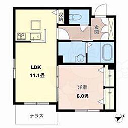 アマランサス 1LDKの間取図画像