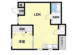 エイトビル 1LDKの間取図画像