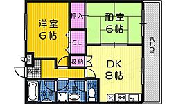 テランガザビエル 2LDKの間取図画像